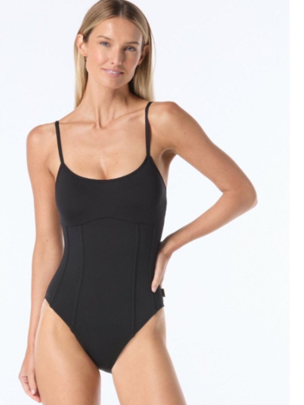 Vince Camuto Women's Corset One Piece Swimsuit  Black Size 6 12578